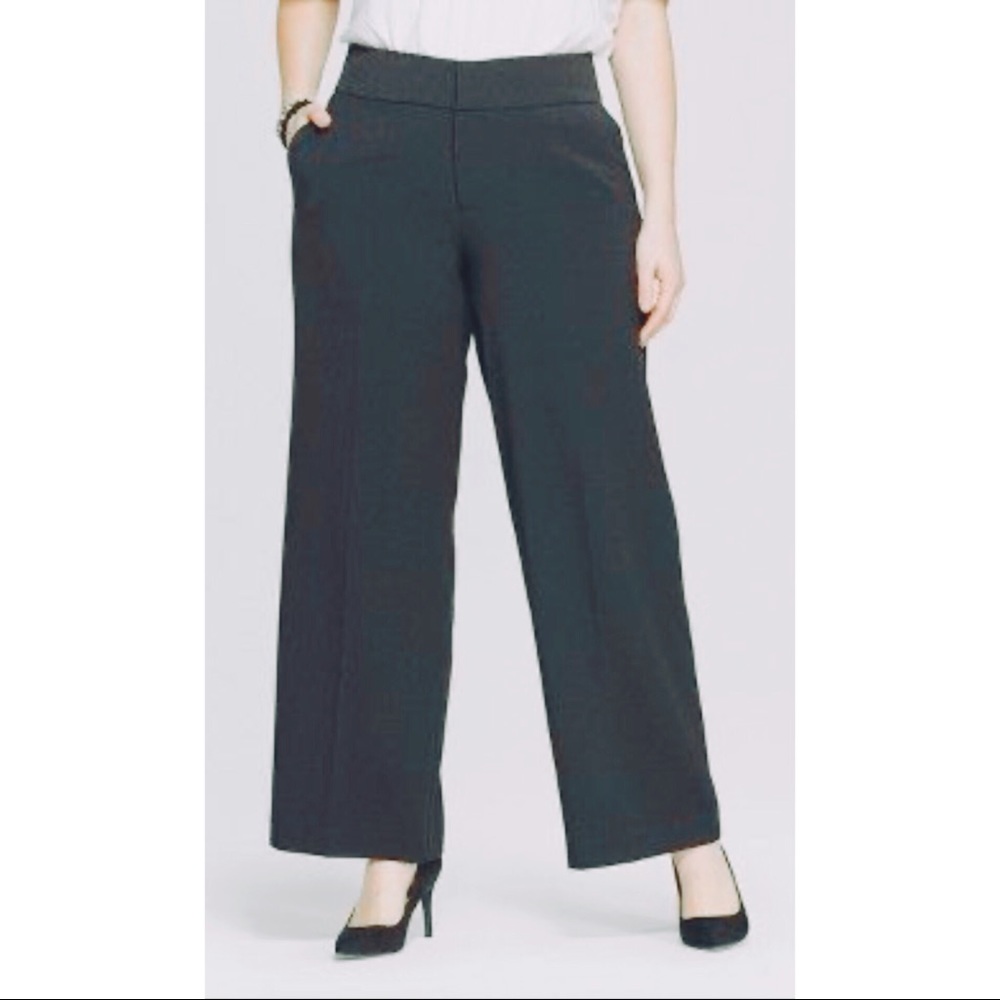Ava & Viv Dark Grey Mid Rise Wide Leg Pants